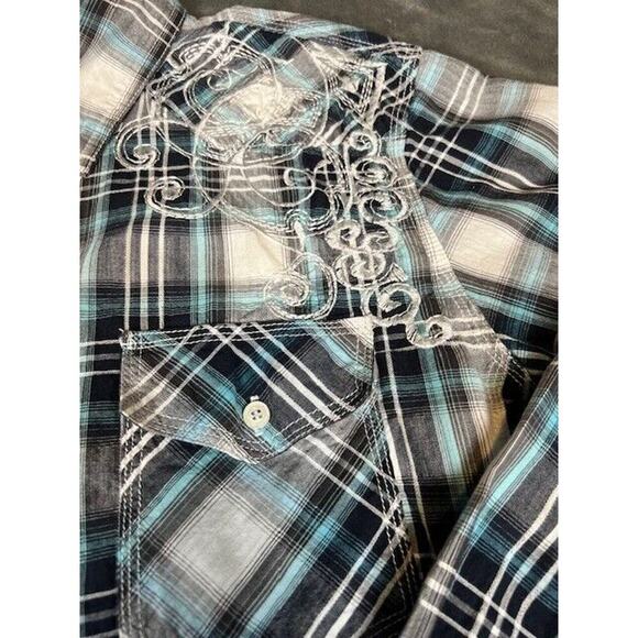 Pop Icon Clothing Men's Embroidered Button Up Long Sleeve Shirt Size XL - Picture 2 of 8